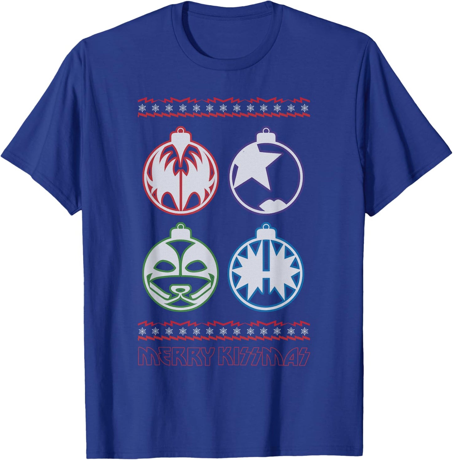 KISS - Rockin Around The KISSmas Tree T-Shirt - T-Shirt | Royal
