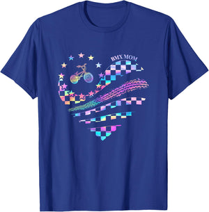 BMX MOM HEART RainBow T-Shirt - T-Shirt | Royal
