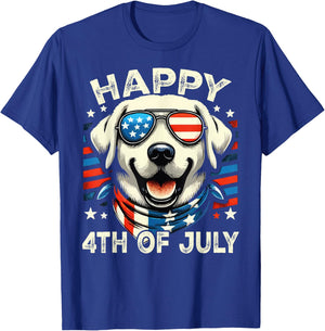 4th of July Patriotic American Labrador Retriever Veterans T-Shirt - T-Shirt | Royal