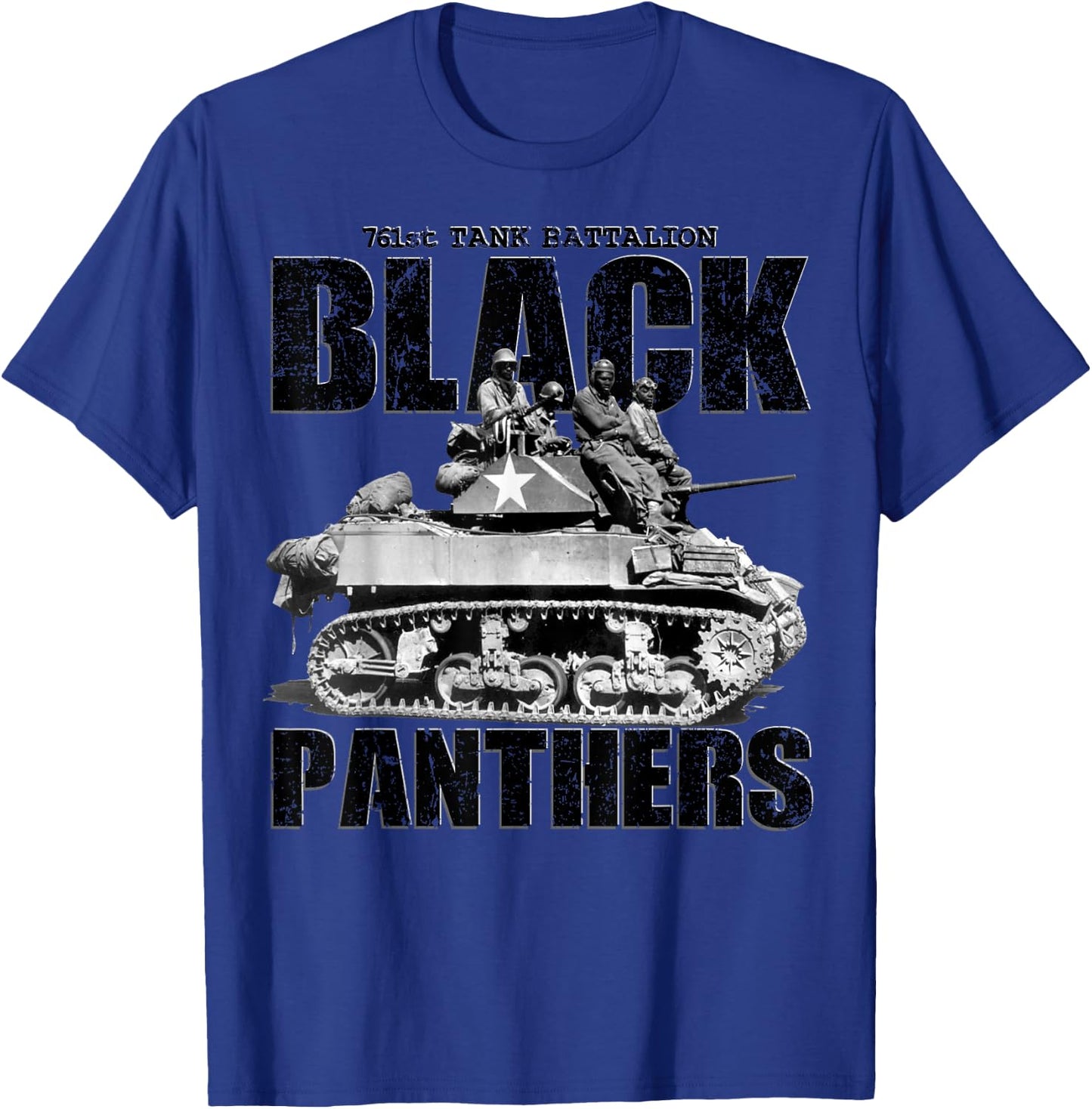 Black Panthers 761st Tank Battalion WW2 Black Tank Squadron T-Shirt - T-Shirt | Royal