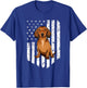 Black White American Flag Brown Dachshund 4th Of July USA T-Shirt - T-Shirt | Royal