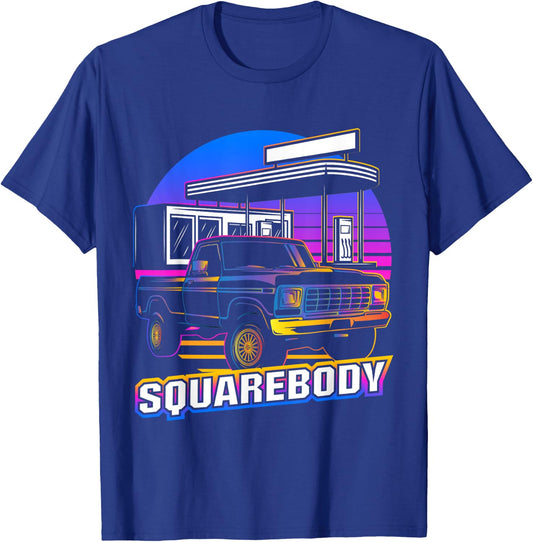 Retro Square Body Truck Squarebody Vintage Classic Truck Men T-Shirt - T-Shirt | Royal