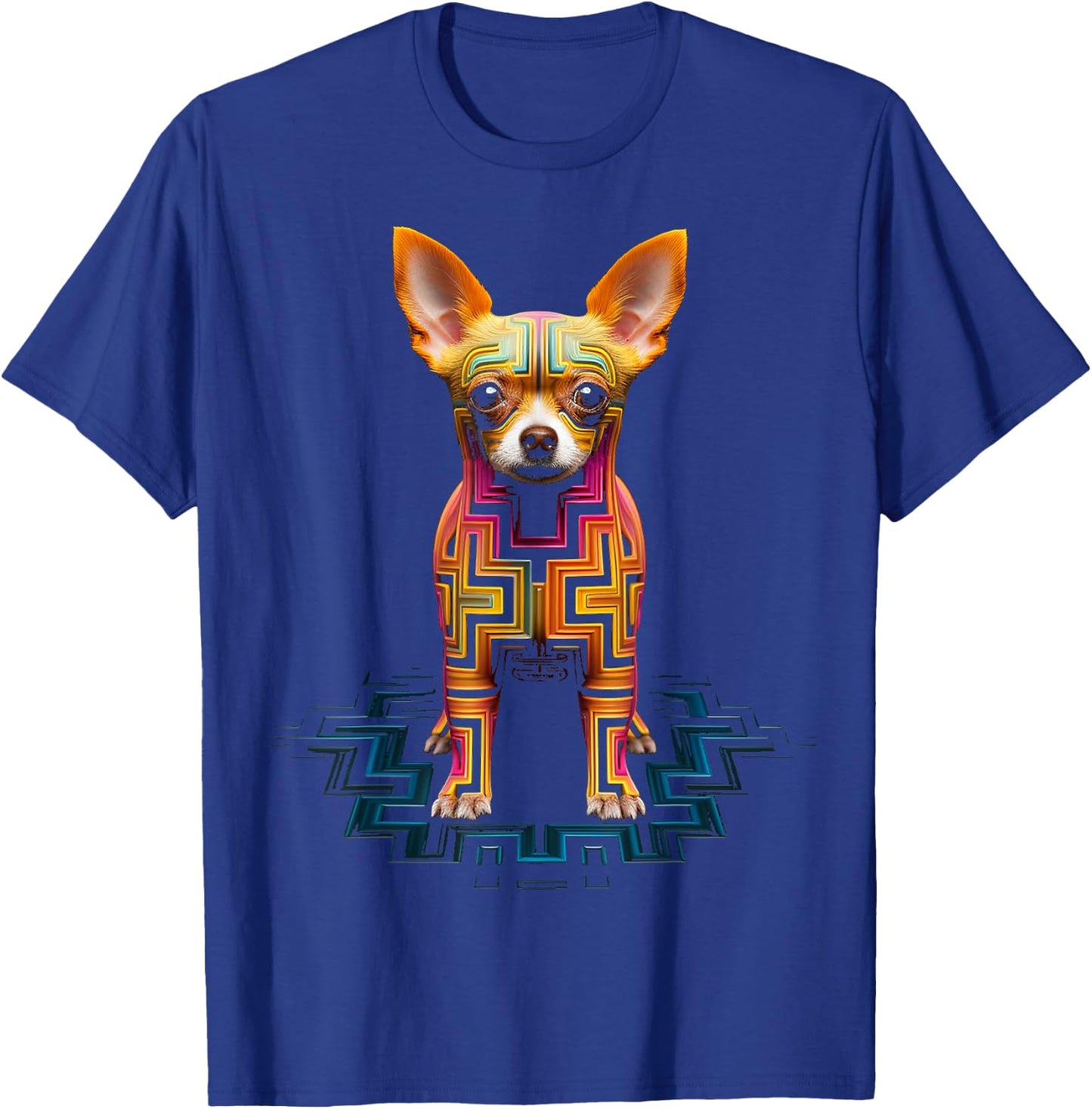 Chihuahua Lover Cute Mandala Animal Art Dog Chihuahua T-Shirt - T-Shirt | Royal