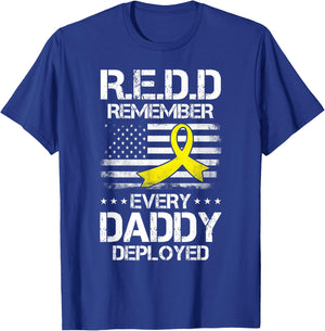Red Friday For My Daddy Remember Deployed Dad Yellow Ribbon T-Shirt - T-Shirt | Royal