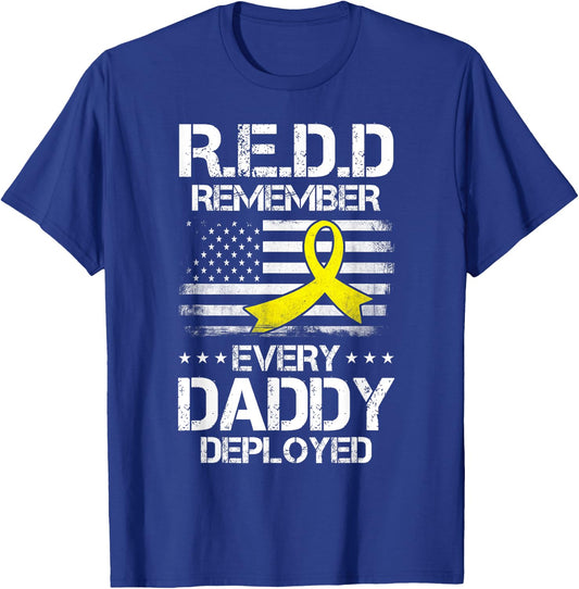 Red Friday For My Daddy Remember Deployed Dad Yellow Ribbon T-Shirt - T-Shirt | Royal