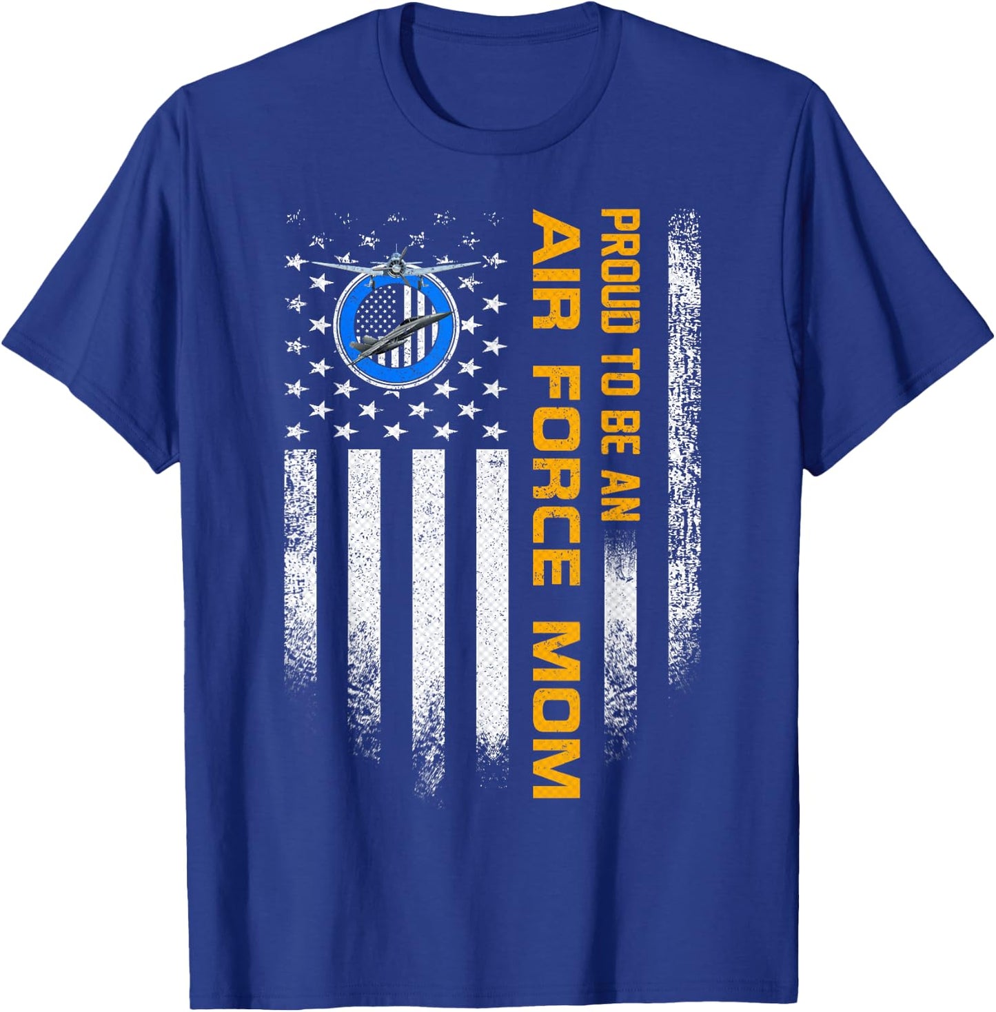 Vintage USA American Flag Proud To Be An Air Force Mom Funny Men T-Shirt - T-Shirt | Royal