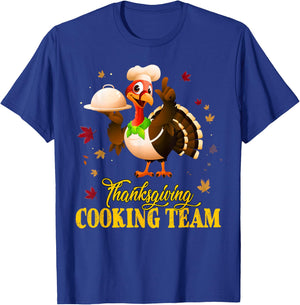 Thanksgiving Cooking Team Funny Turkey Chef Costume Gift T-Shirt - T-Shirt | Royal