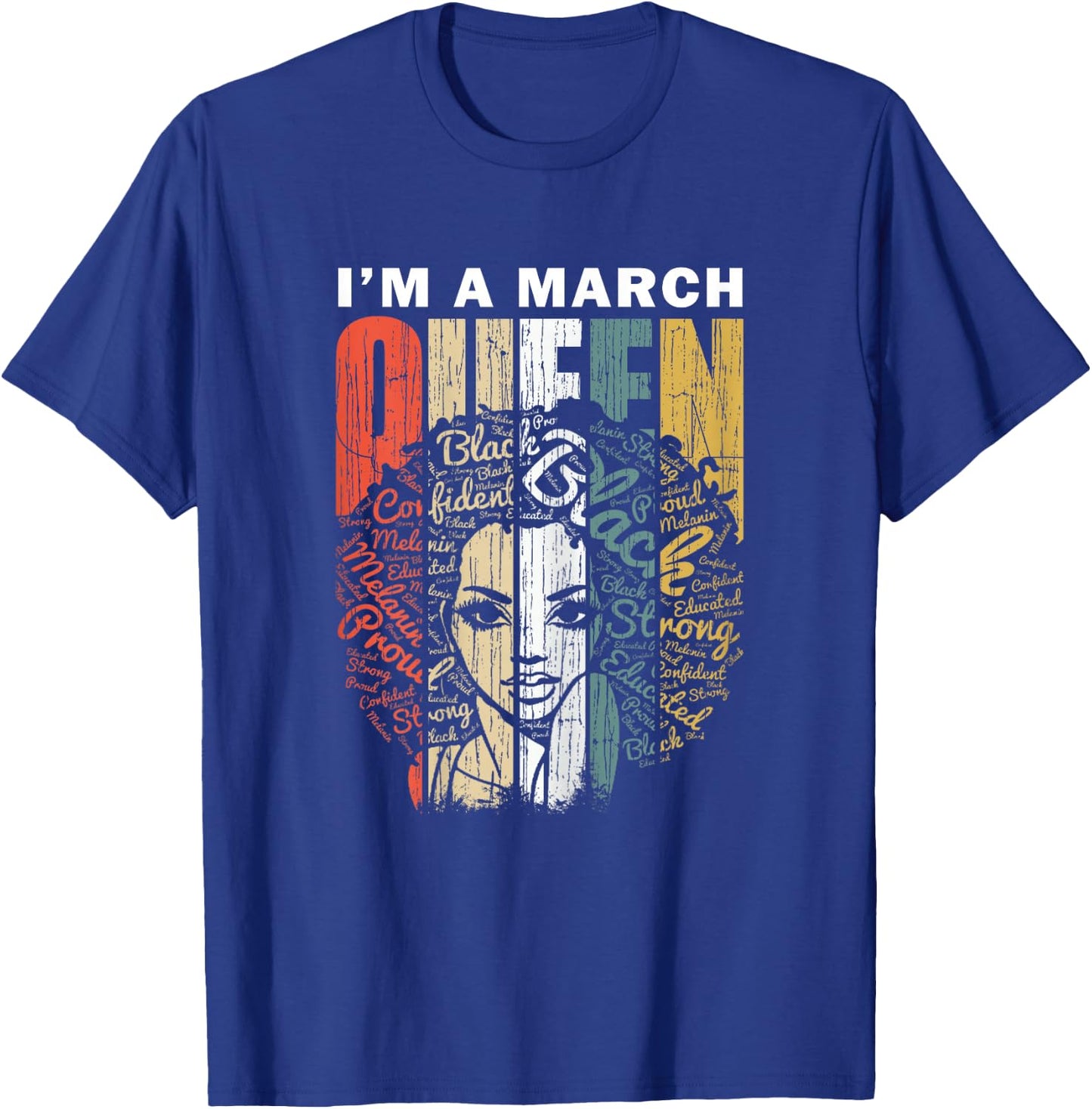 March Birthday Shirts - Queens Are Born in March T-Shirt - T-Shirt | Royal