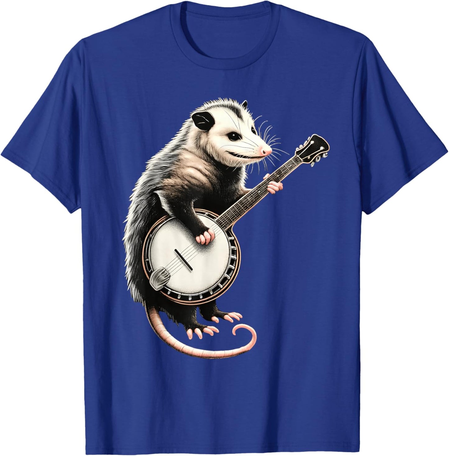 Opossum Playing Banjo Guitar Funny Possums T-Shirt - T-Shirt | Royal