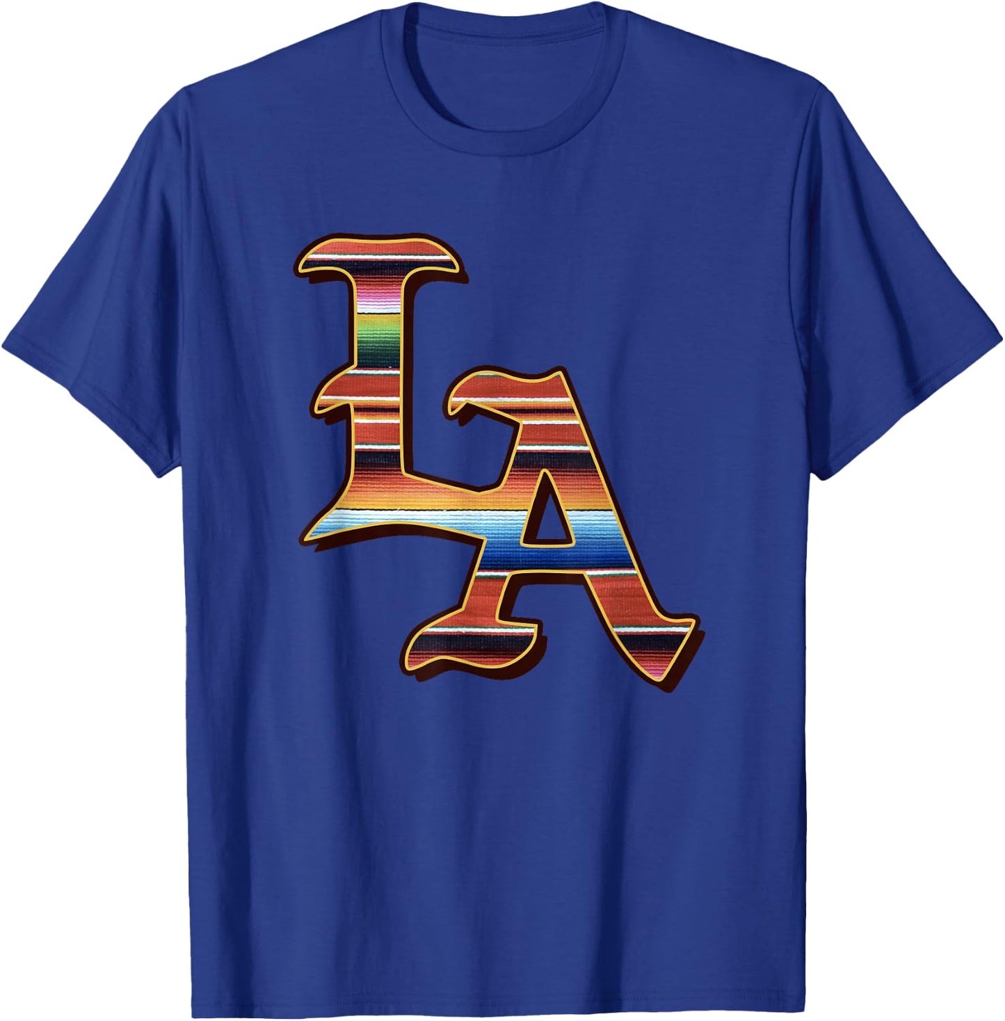 LA, Sarape, Los Angeles, LA Sarape East LA Baseball Mexican T-Shirt - T-Shirt | Royal