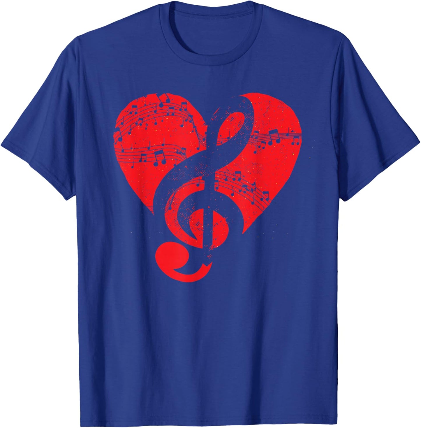 Musician Music Lover Treble Clef Heart Music Notes Music T-Shirt - T-Shirt | Royal