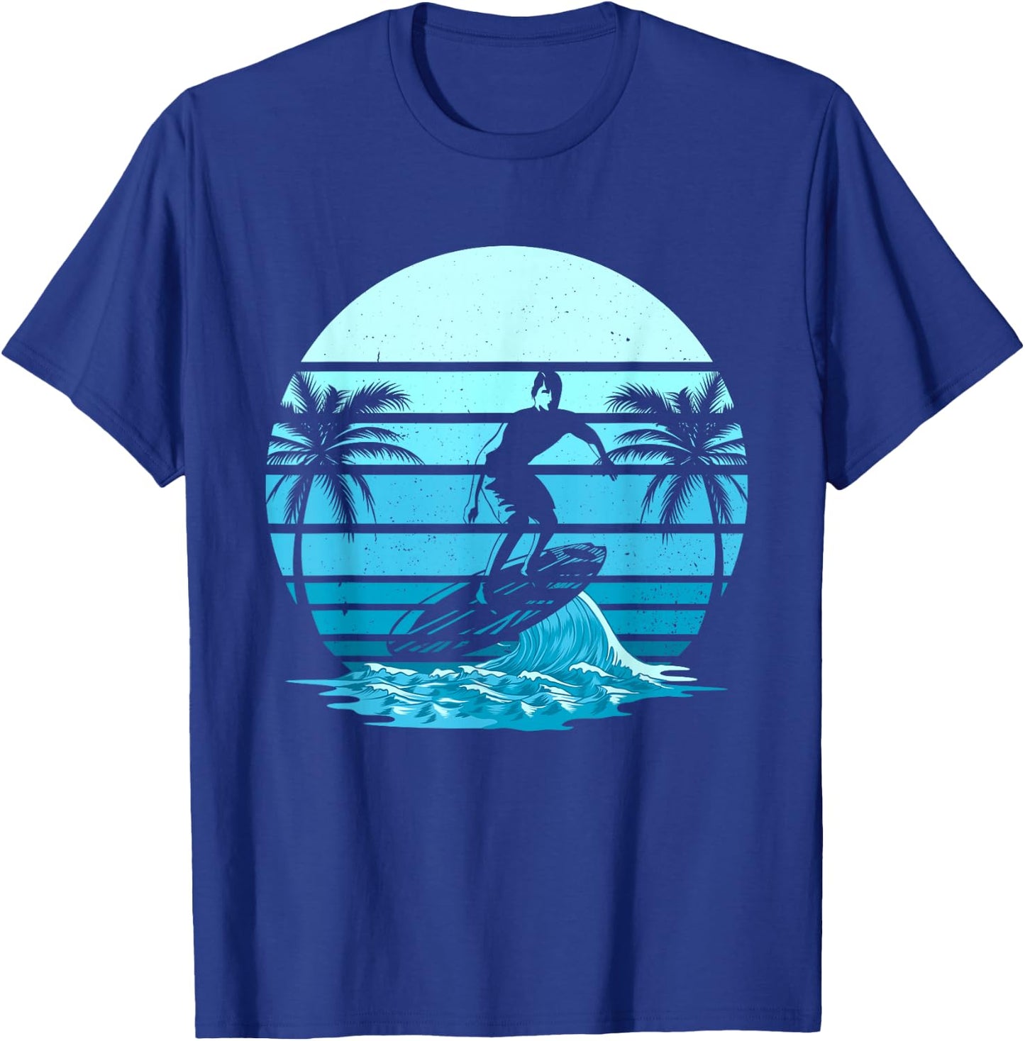 Vintage Surf Sunset Surfing Lover Gift Beach Retro Surfer T-Shirt - T-Shirt | Royal