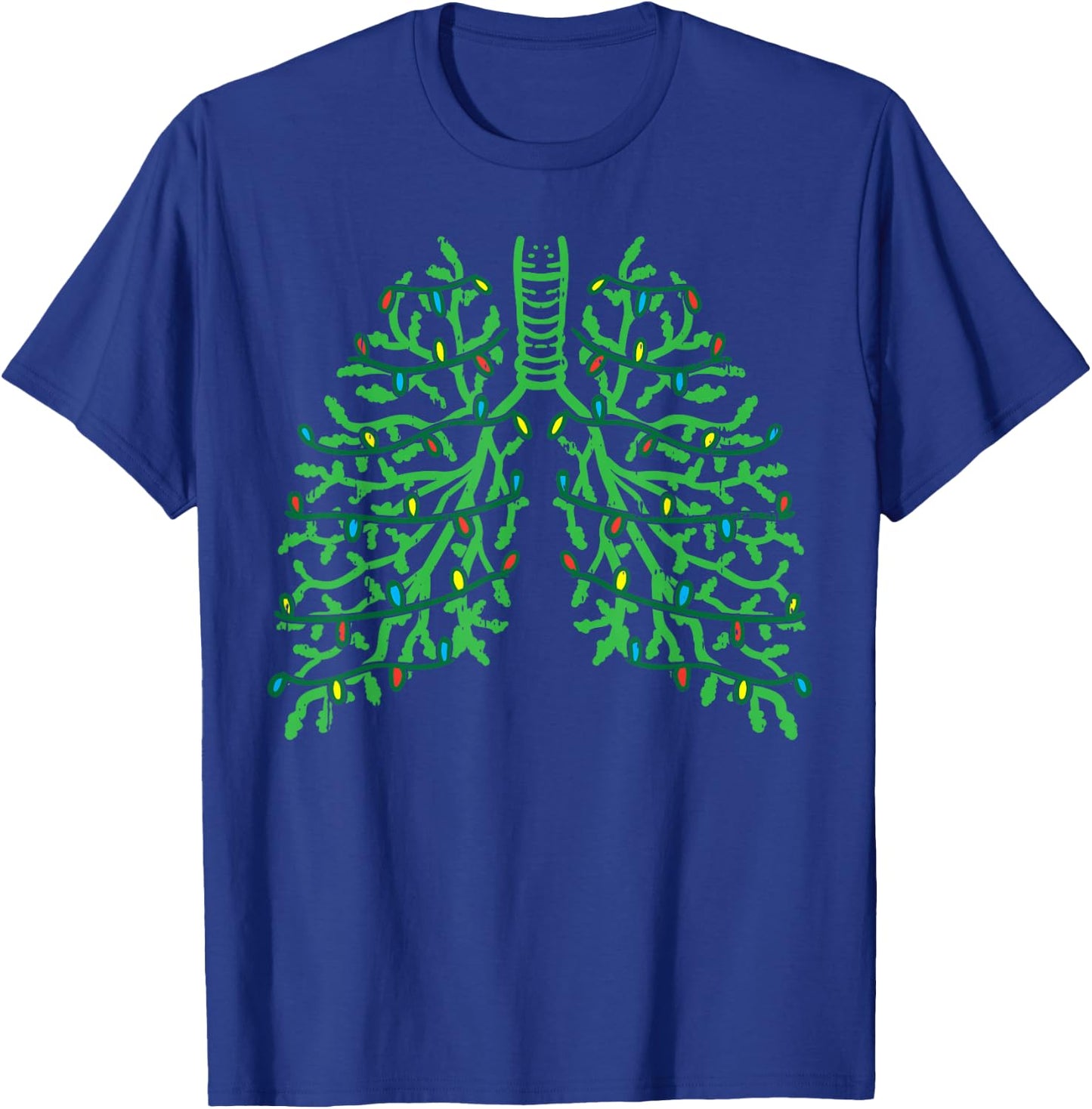 Pulmonologist Christmas Lungs Branches Cute Breath Xmas Gift T-Shirt - T-Shirt | Royal