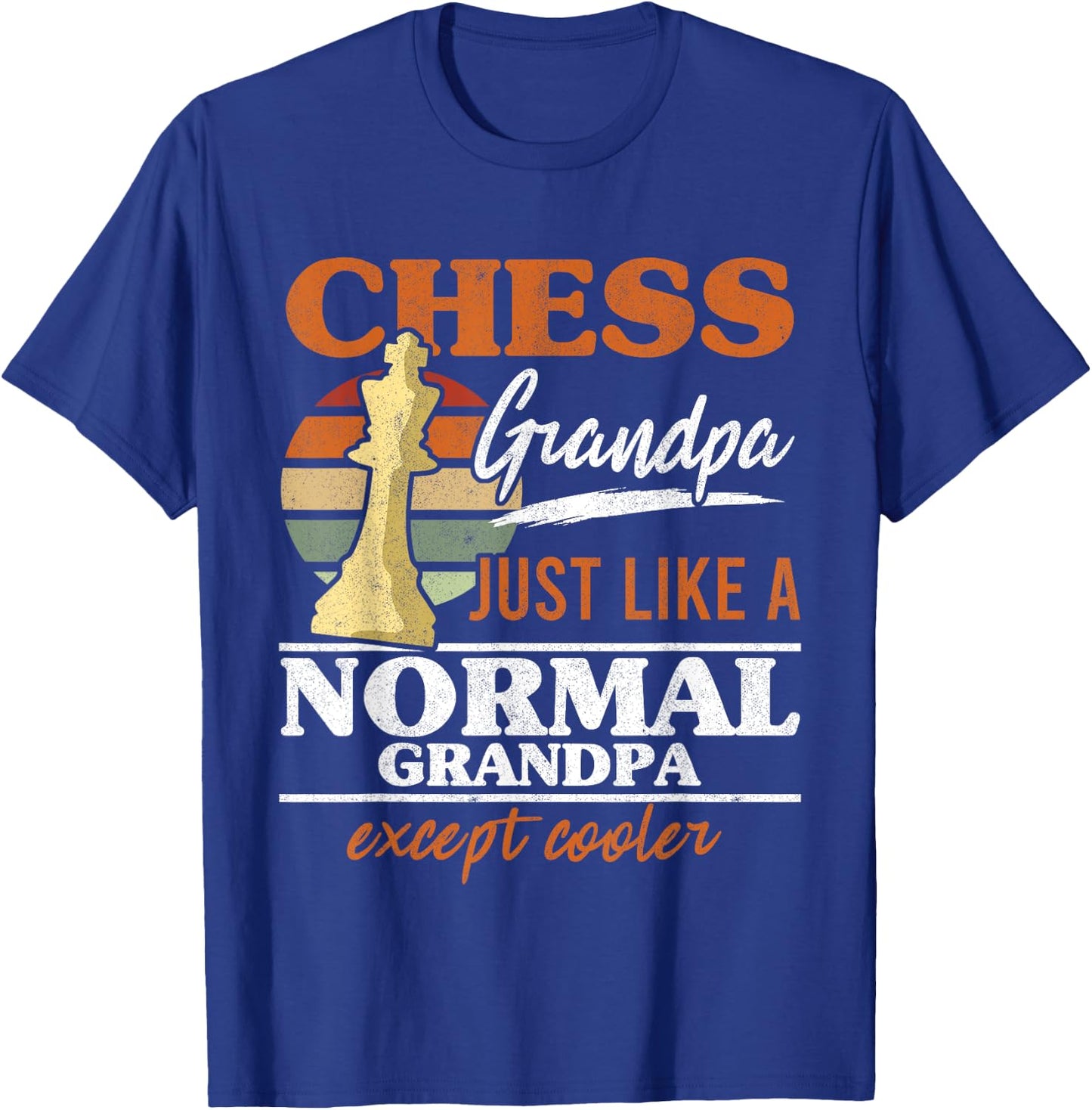 Chess Grandpa Just Like A Normal Grandfather Chess Retro T-Shirt - T-Shirt | Royal