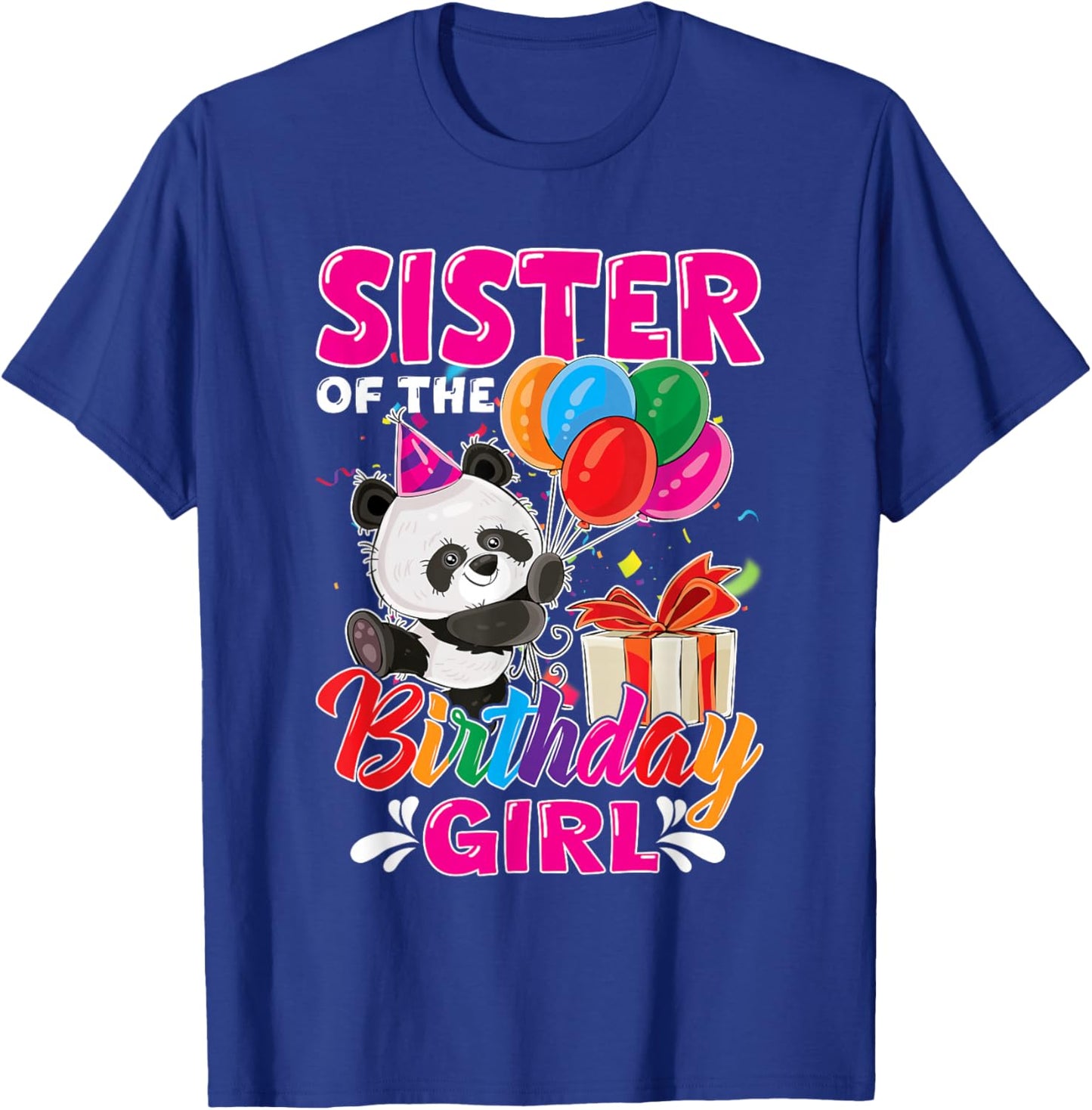 Sister Of The Panda Bear Birthday Animal Lover Boys Girls T-Shirt - T-Shirt | Royal