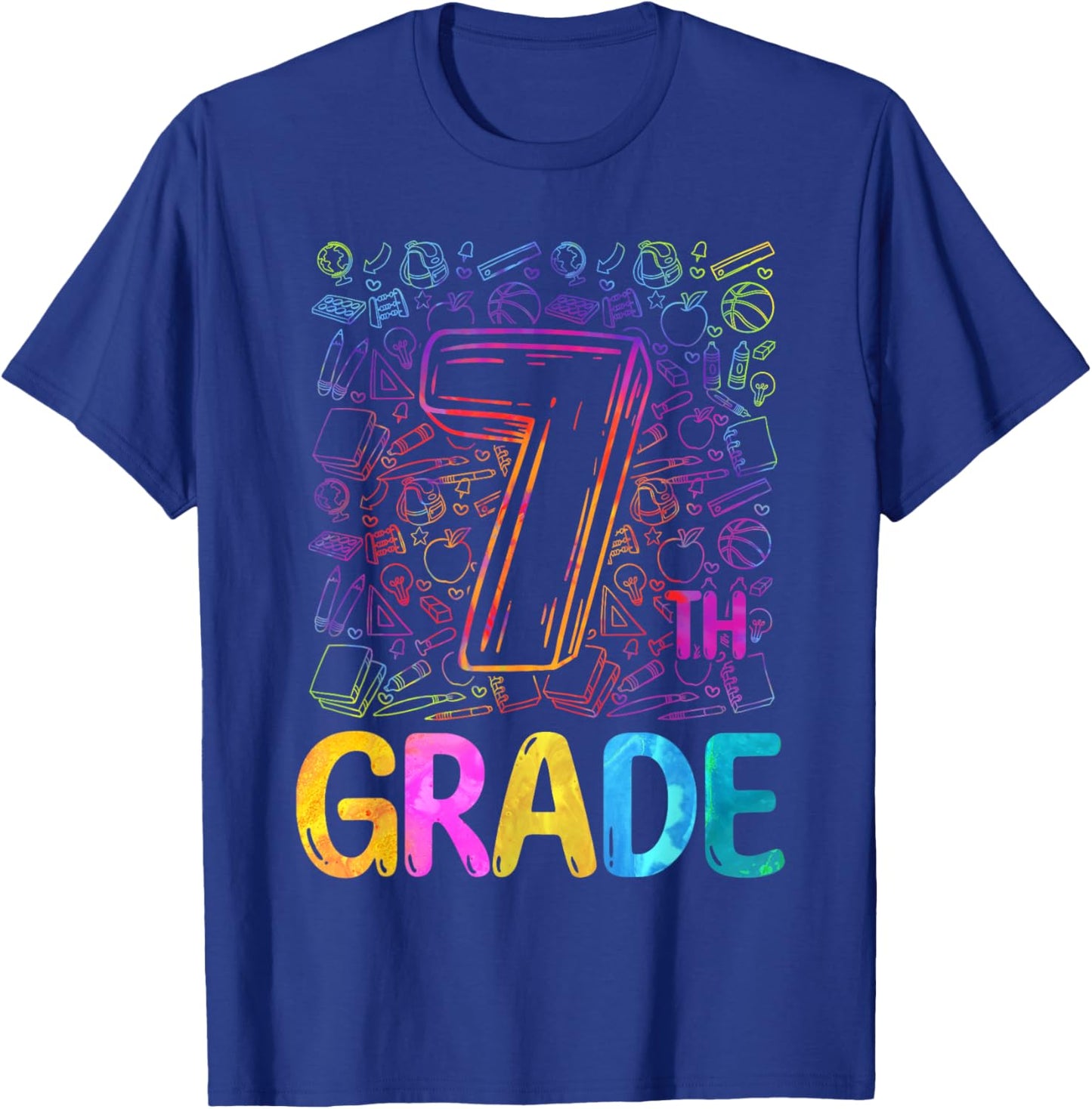 7th Grade Typography Team Seventh Grade Back To School Kids T-Shirt - T-Shirt | Royal