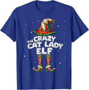 The Crazy Cat Lady Elf Family Matching Group Christmas T-Shirt - T-Shirt | Royal