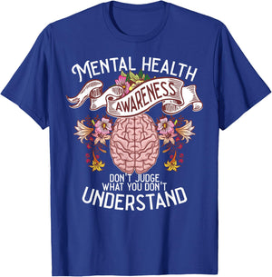 Funny Mental Health Awareness Women Gift Cute Fight Illness T-Shirt - T-Shirt | Royal