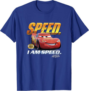 Disney Pixar Cars Lightning McQueen Speed I Am Speed T-Shirt - T-Shirt | Royal