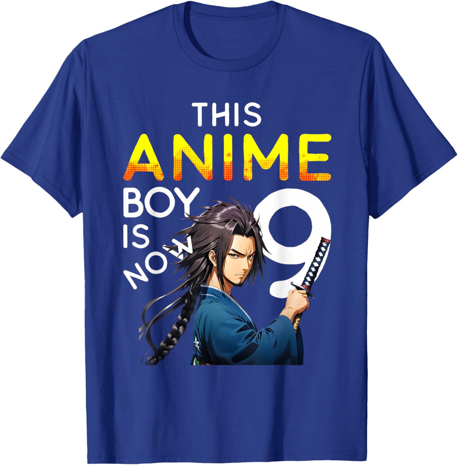 This Anime Boy Is Now 9 Years Old 9th Birthday Kawaii Kids T-Shirt - T-Shirt | Royal