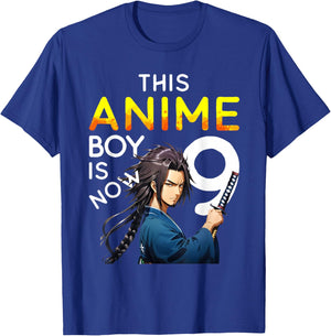 This Anime Boy Is Now 9 Years Old 9th Birthday Kawaii Kids T-Shirt - T-Shirt | Royal