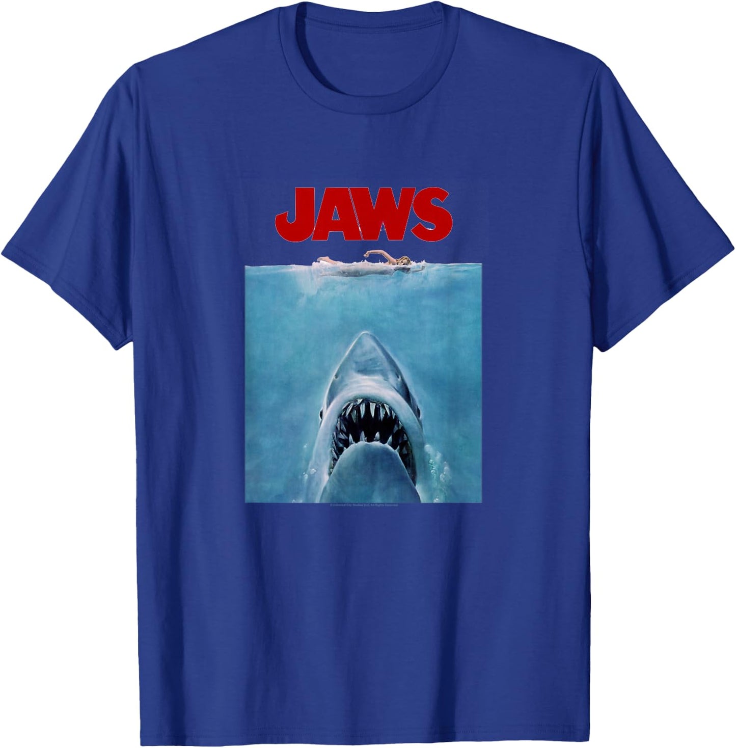 Jaws Classic Poster Art T-Shirt - T-Shirt | Royal
