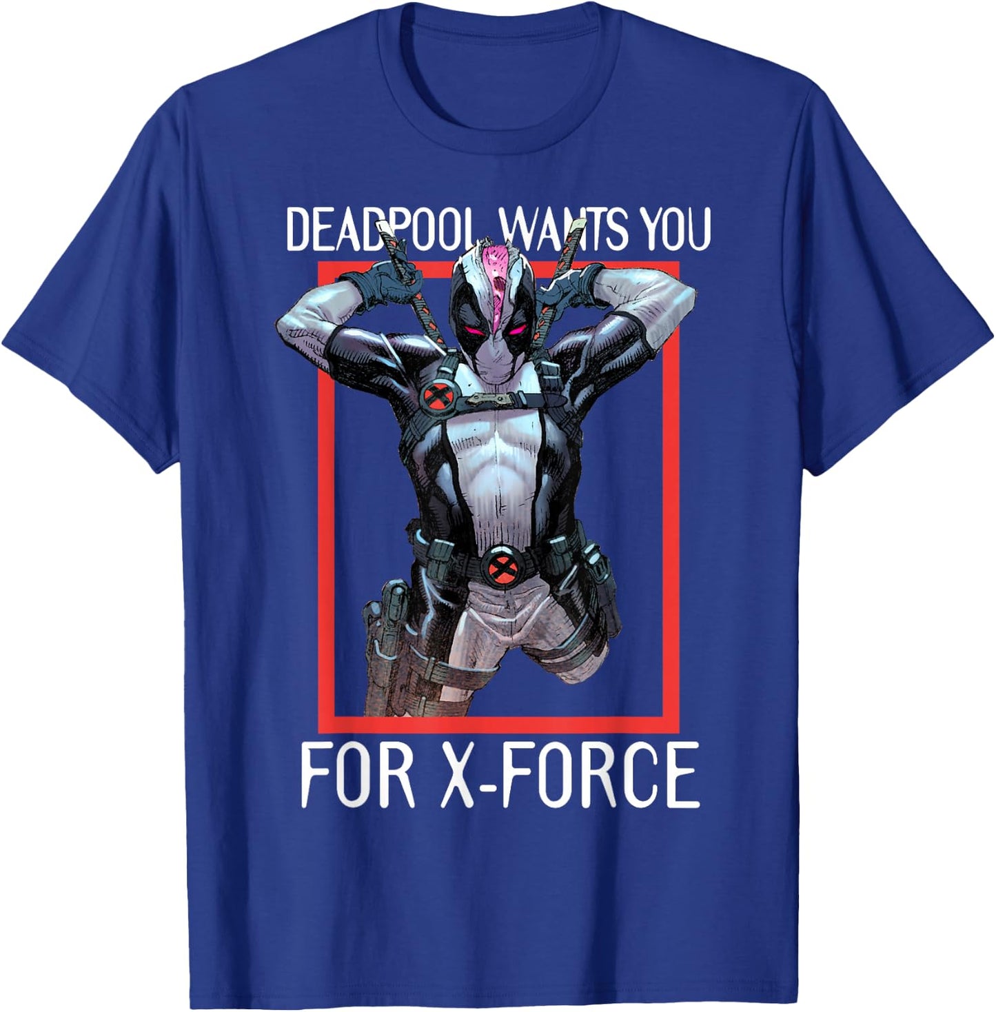 Marvel X-Force Deadpool Wants You for X-Force Poster T-Shirt - T-Shirt | Royal