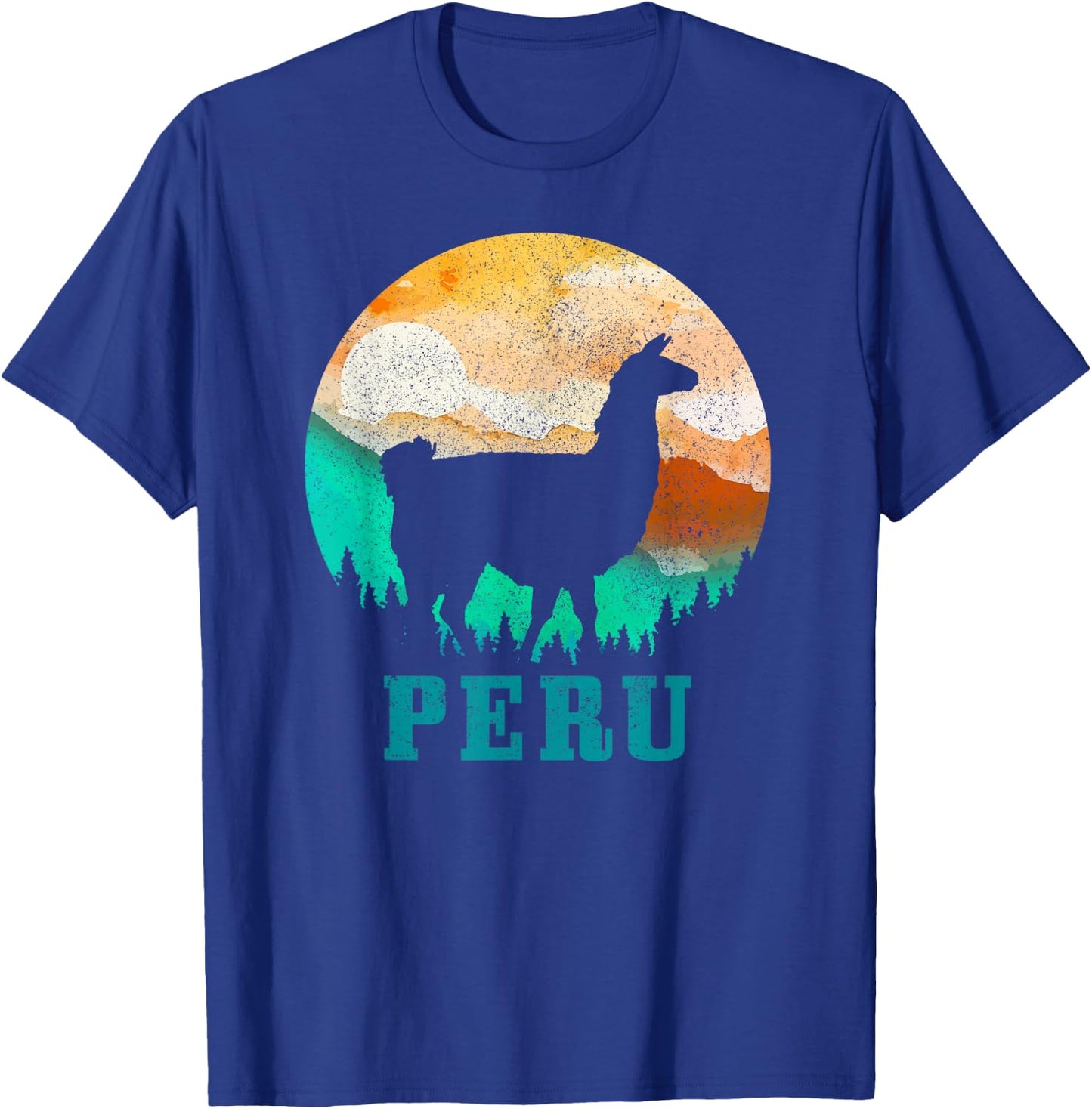 Peru Llama Alpaca Peruvian Roots Pride Vintage Peru T-Shirt - T-Shirt | Royal