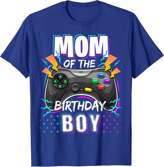 Mom of the Birthday Boy Matching Video Gamer Birthday Party T-Shirt - T-Shirt | Royal