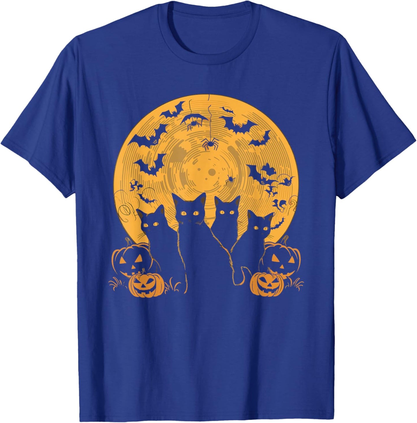 Cat Halloween Moon T-Shirt - T-Shirt | Royal