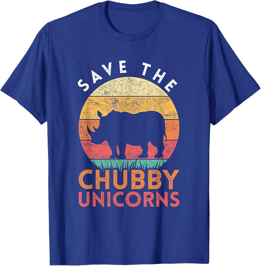 Save The Chubby Unicorns Rhino T-Shirt - T-Shirt | Royal