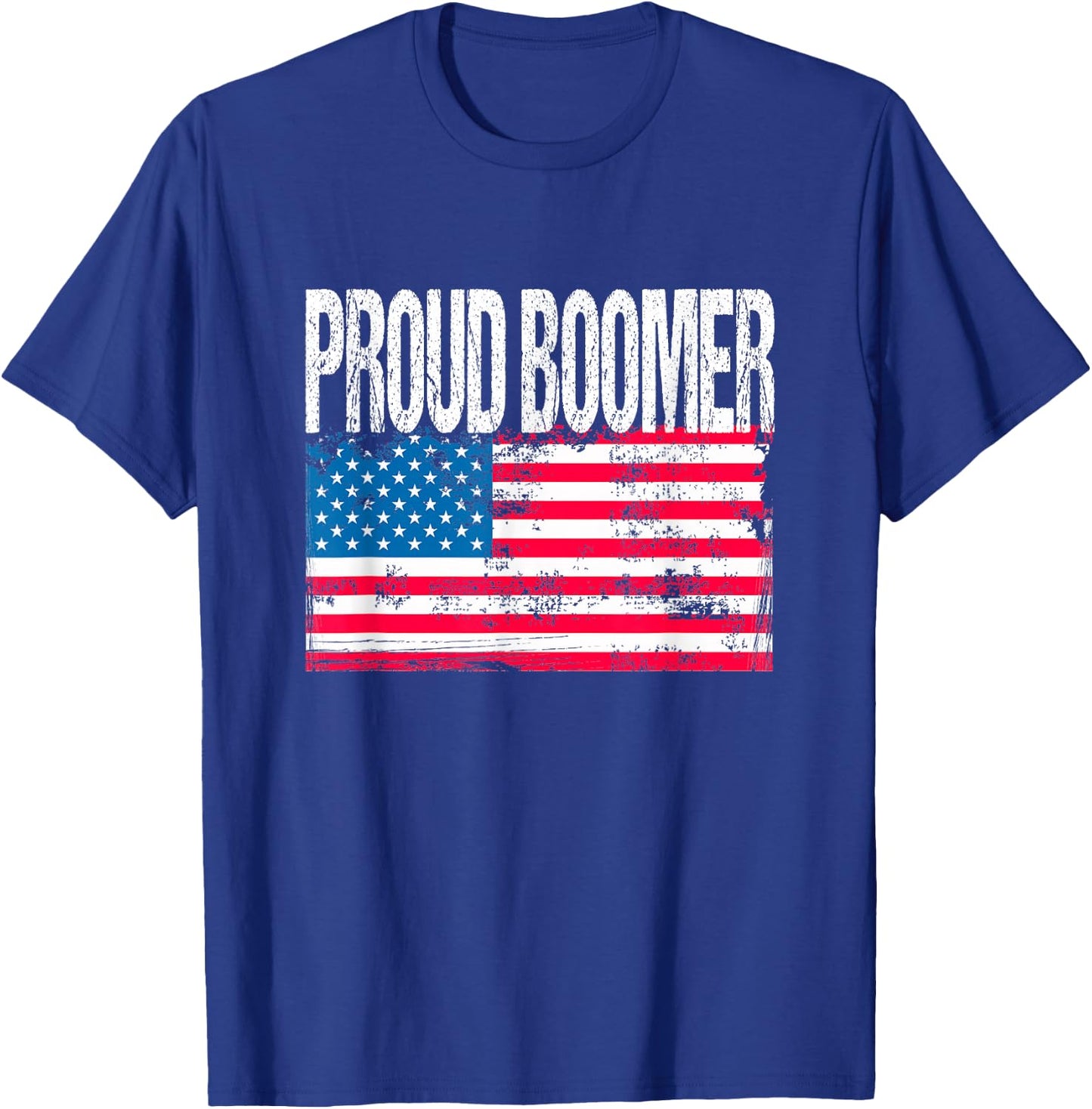 Vintage Patriotic US Flag - Proud Boomer - Baby Boomer T-Shirt - T-Shirt | Royal