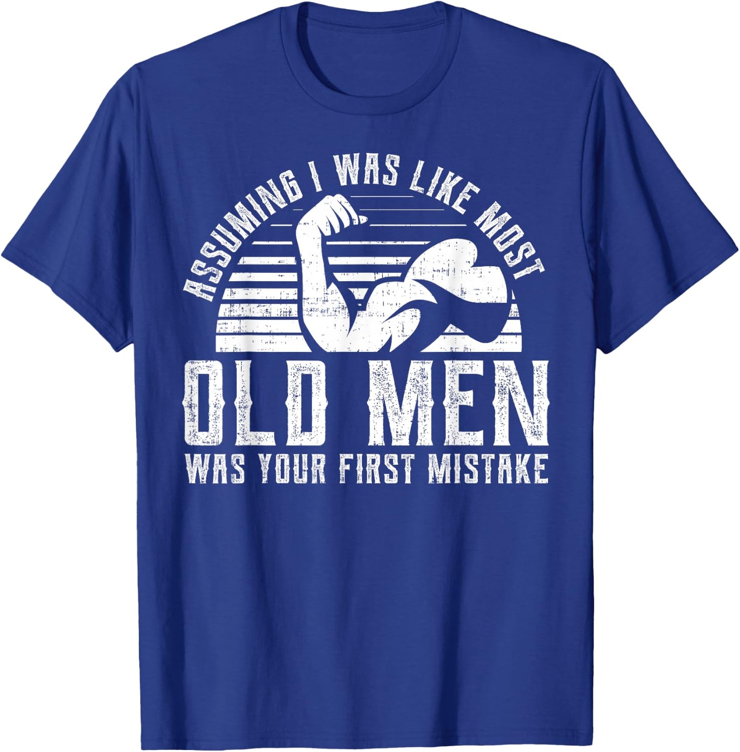 Old Man Weight Lifting design For Old Strong People T-Shirt - T-Shirt | Royal