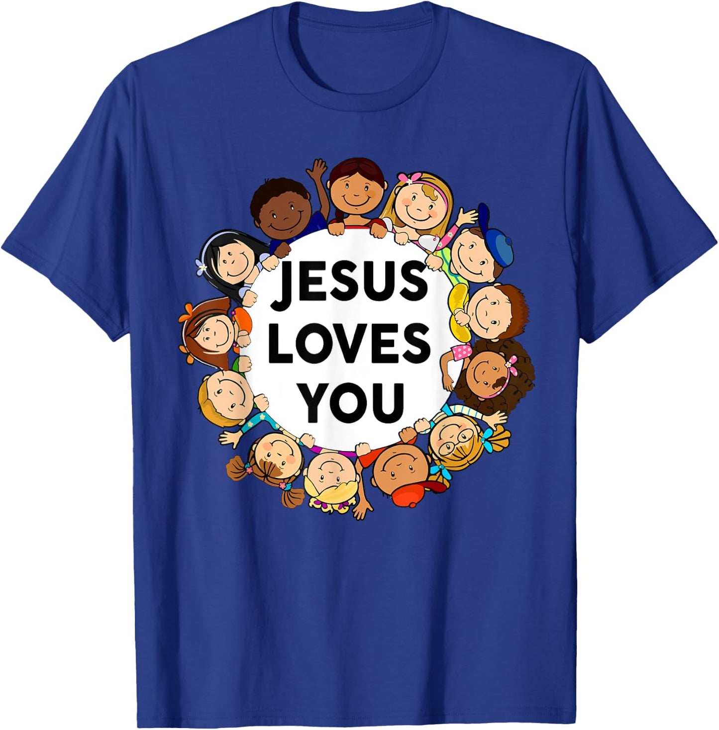 Toddler Jesus Loves You Shirt Kids Boy Girl Christian God T-Shirt - T-Shirt | Royal