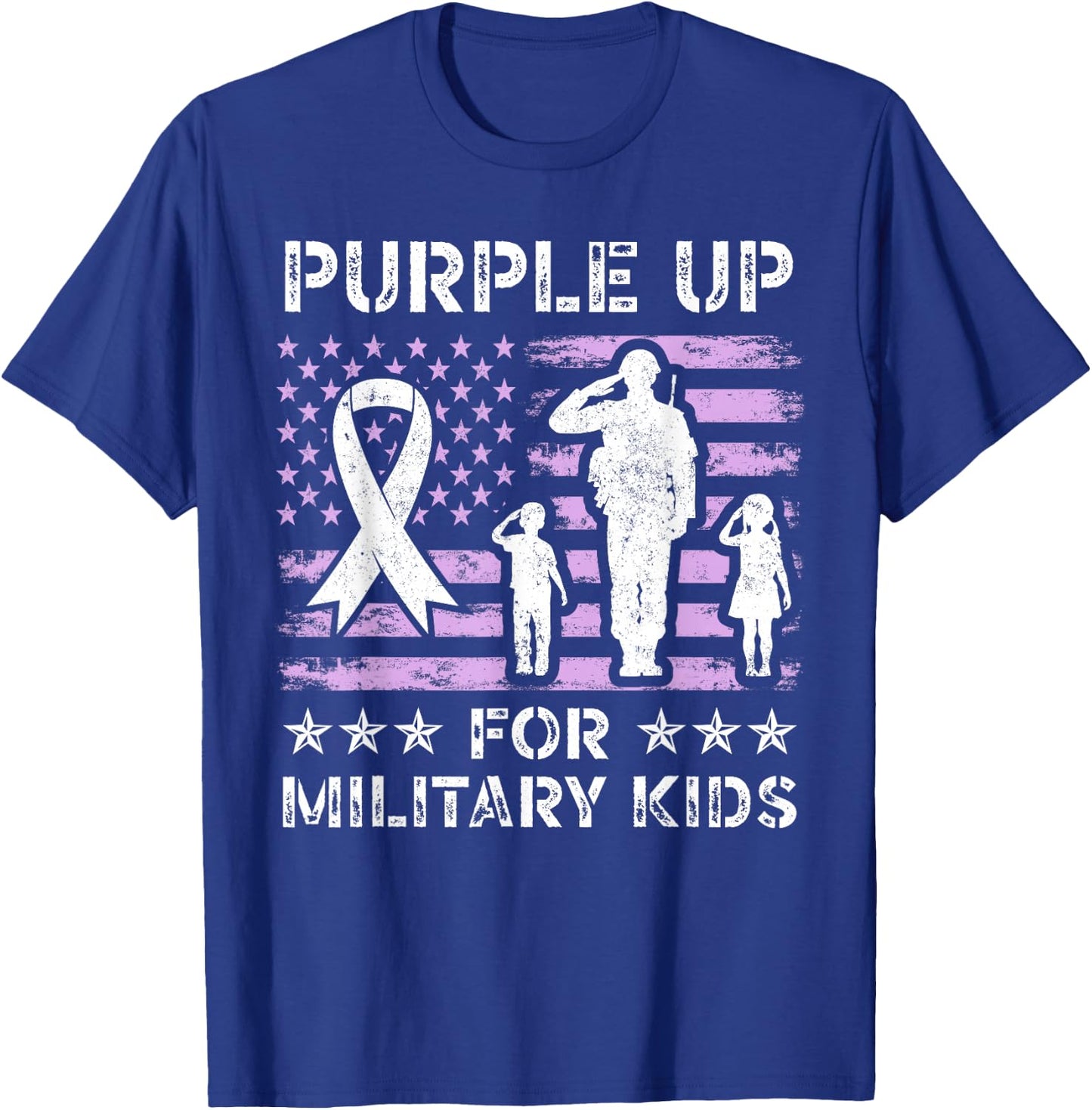Purple Up for Military Kids Boys and Girls Military Child T-Shirt - T-Shirt | Royal