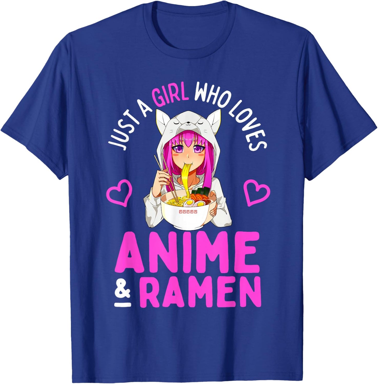 Just a Girl Who Loves Anime and Ramen Bowl Japanese Girls Small T-Shirt - T-Shirt | Royal