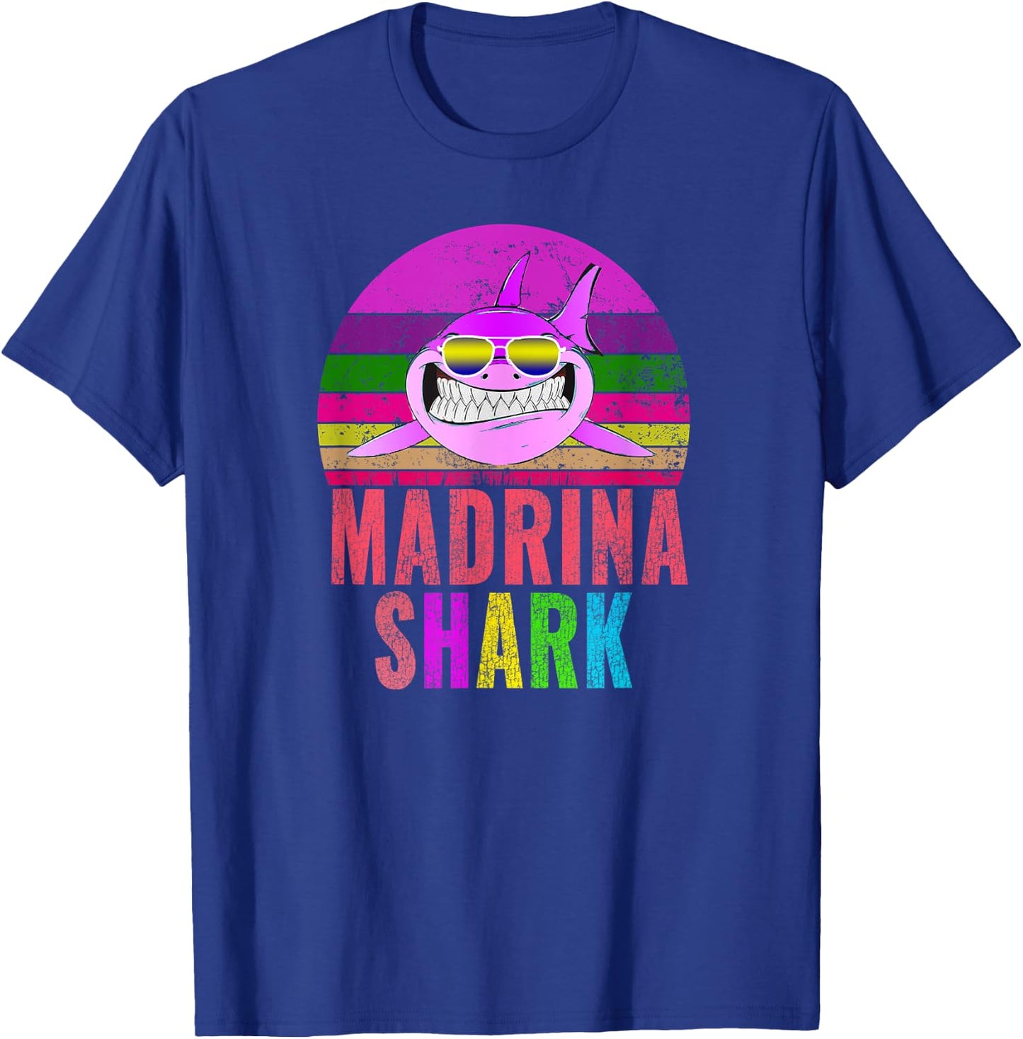 Madrina Shark Funny Spanish Godmother Vintage T-Shirt - T-Shirt | Royal