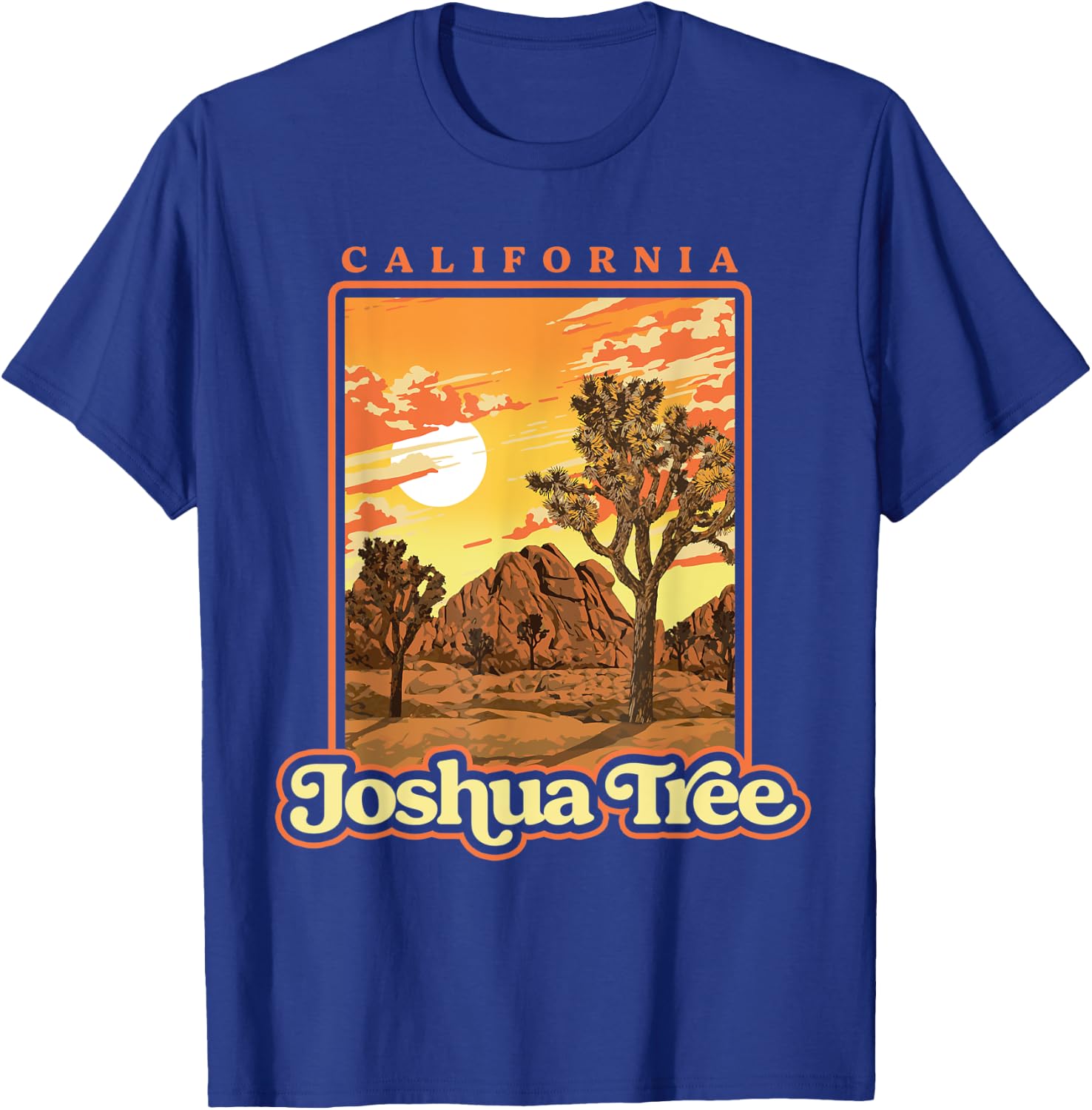 Joshua Tree National Park Vintage WPA Poster Style Retro T-Shirt - T-Shirt | Royal