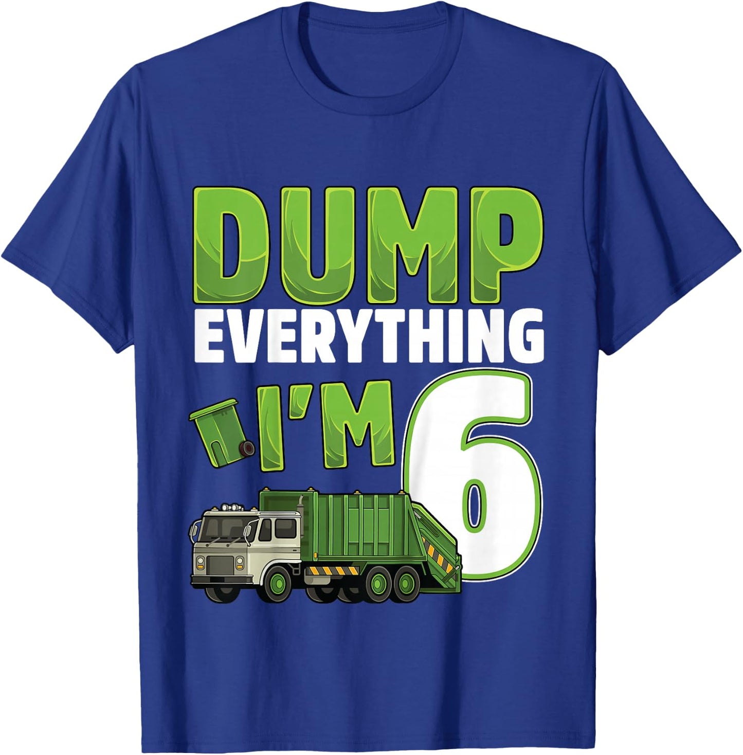 Kids Recycling Trash 6 Year Old Garbage Truck 6th Birthday Boy T-Shirt - T-Shirt | Royal