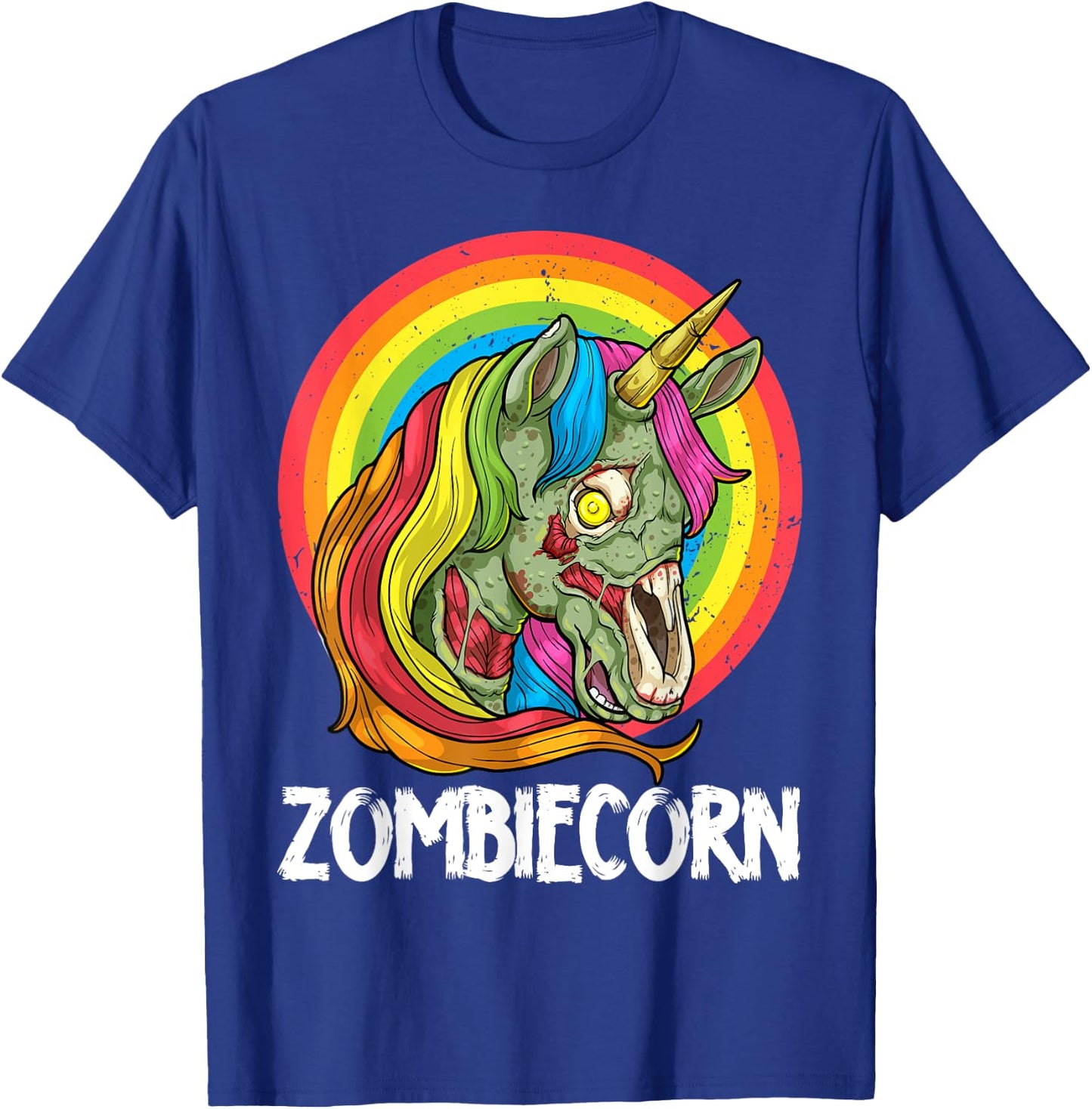 Zombiecorn Zombie Unicorn Halloween Costume Rainbow Undead T-Shirt - T-Shirt | Royal