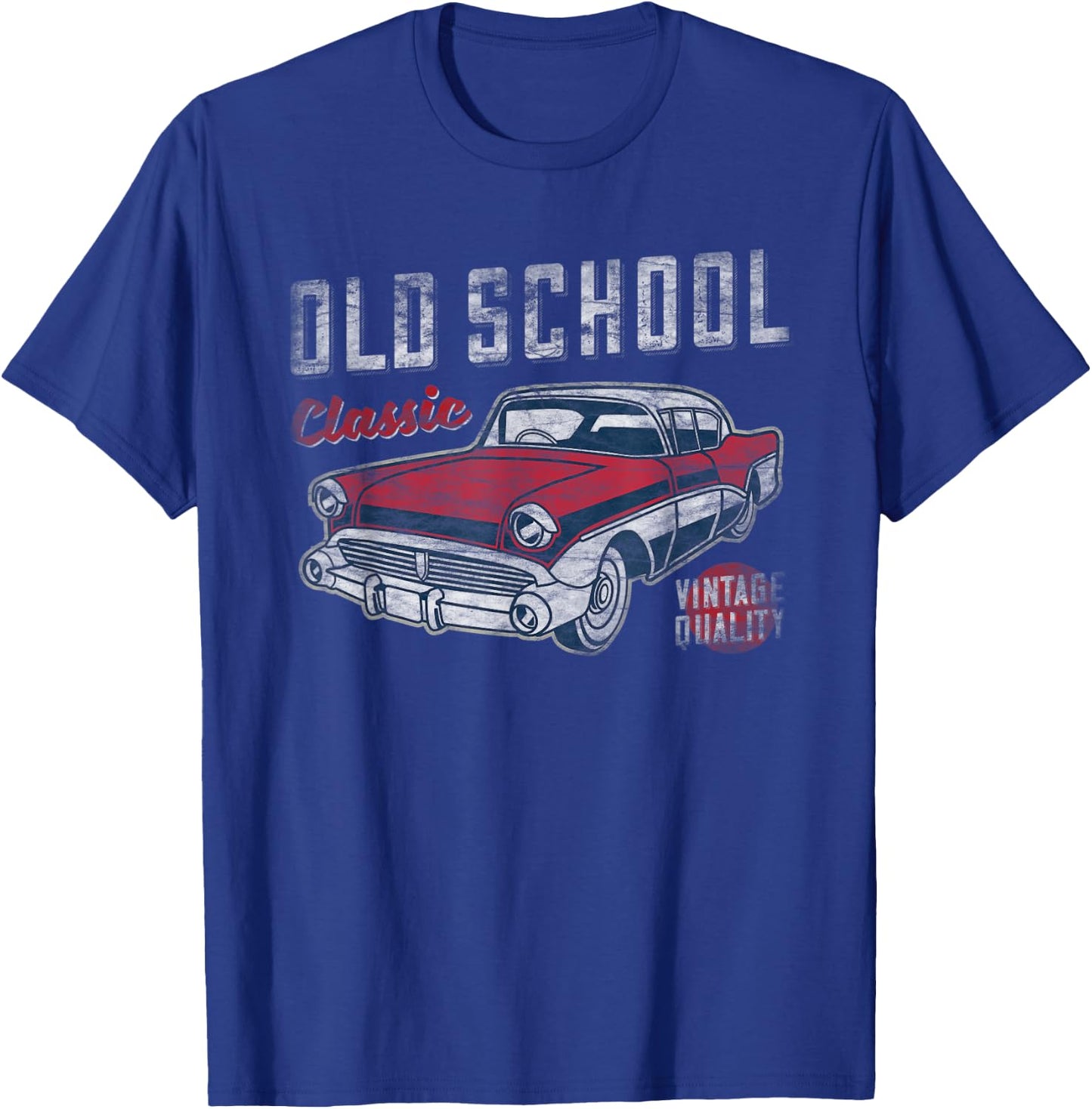 Old School Classic - 50's American Car Graphic Men and Women T-Shirt - T-Shirt | Royal