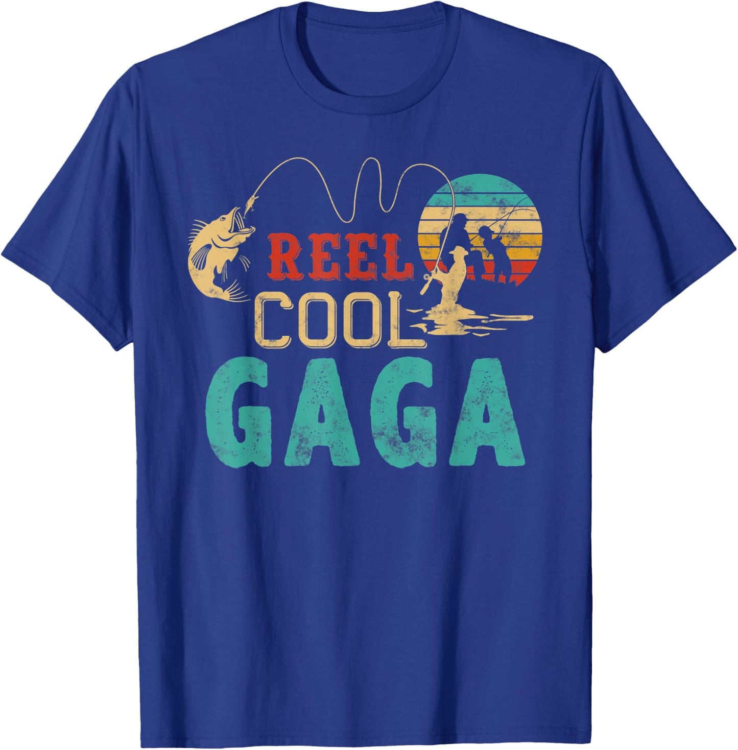 Fishing Reel Cool Gaga Father’s Day Gift Fisherman Gaga T-Shirt - T-Shirt | Royal