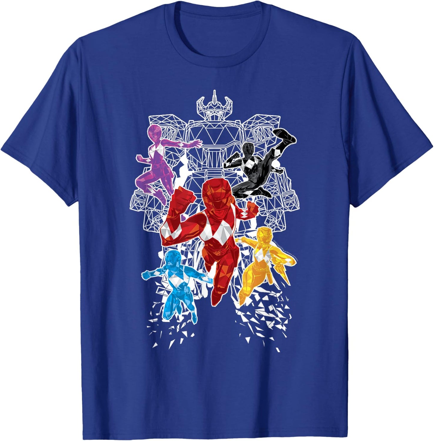 Power Rangers Morphin' Time Group Polygons Outline T-Shirt - T-Shirt | Royal