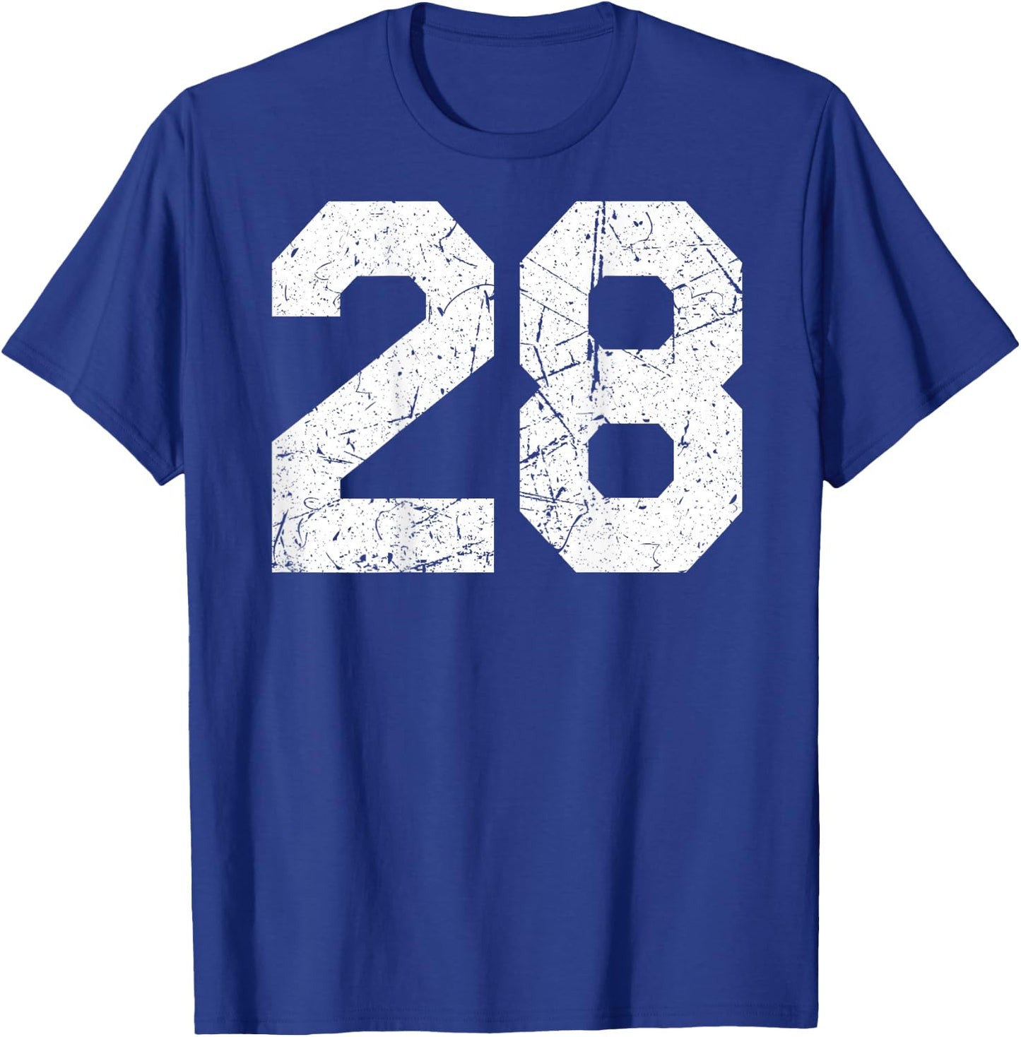 #28 Jersey Uniform Varsity Sports Number, 28th Birthday T-Shirt - T-Shirt | Royal