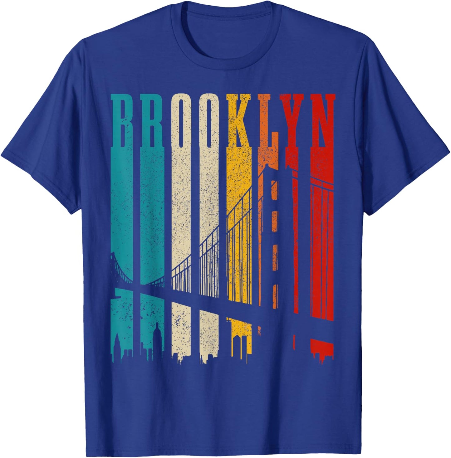 Brooklyn Bridge New York City Skyline NY NYC T-Shirt - T-Shirt | Royal