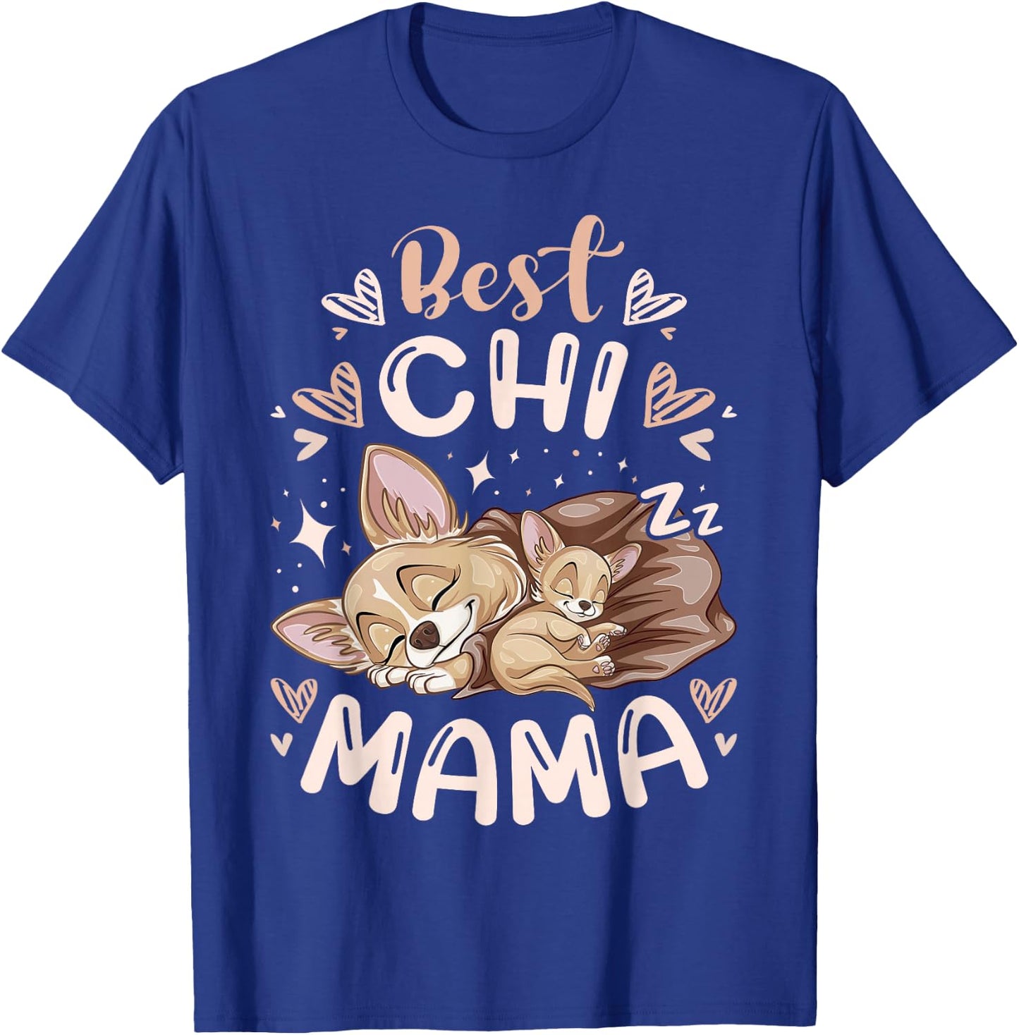Best Chi Mama, Dog Mom Chihuahua & Puppy, Mothers Day T-Shirt - T-Shirt | Royal