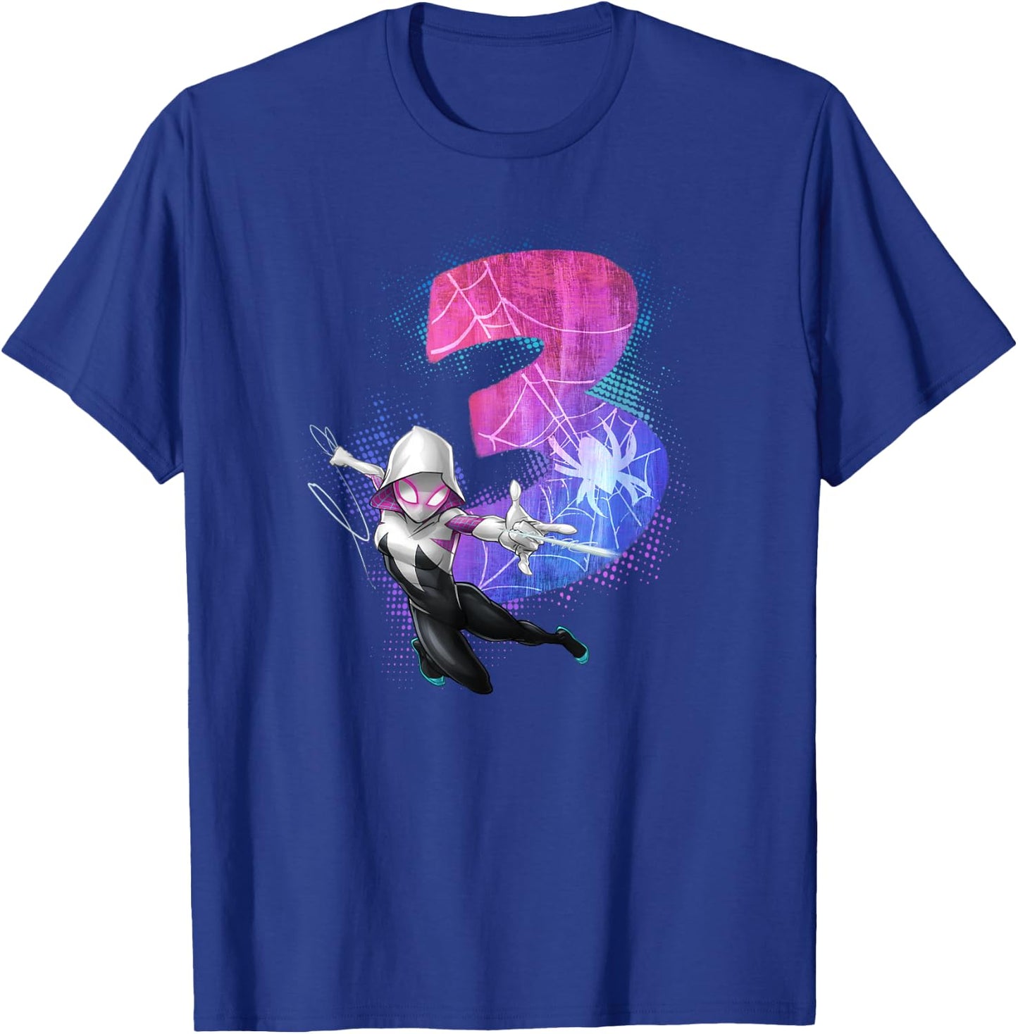 Marvel Ghost-Spider Gwen Stacy 3rd Birthday Graphic T-Shirt - T-Shirt | Royal