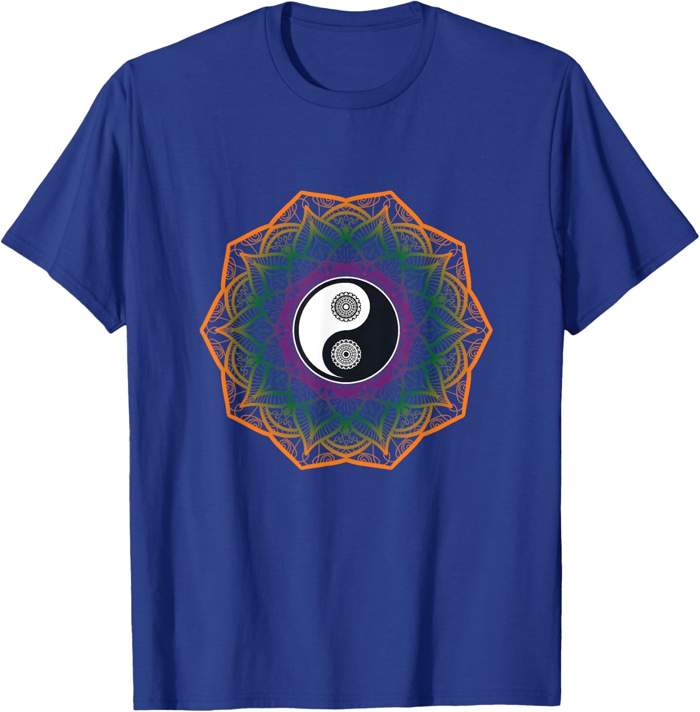 Mandala Yin And Yang Sanskrit Chinese Asian Harmony T-Shirt - T-Shirt | Royal