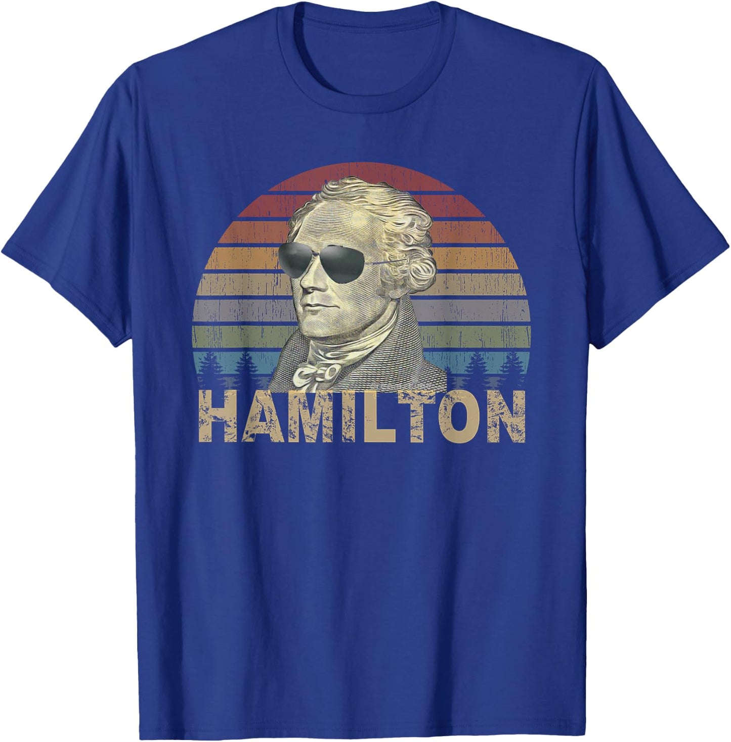 Retro Style Hamilton shirt Wearing Sunglasses T-Shirt - T-Shirt | Royal