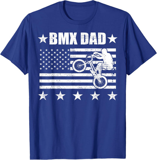 BMX DAD American Flag Vintage Fathers Day Retro USA Kids Men T-Shirt - T-Shirt | Royal